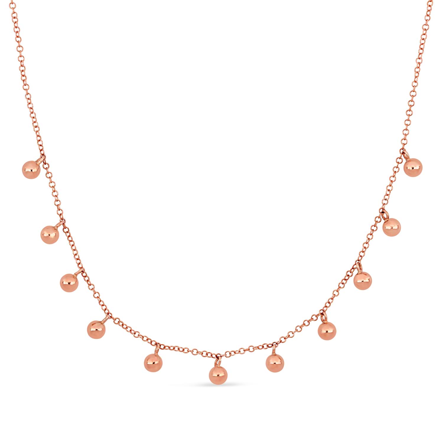 Fancy Spheres Necklace 18k Rose Gold