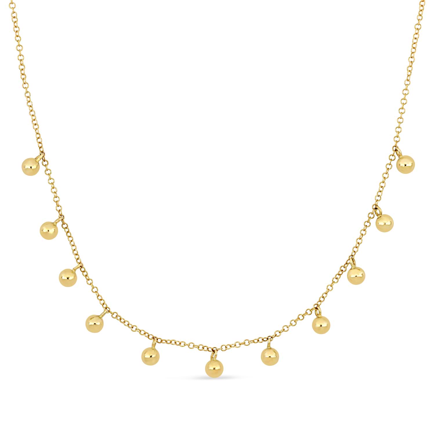 Fancy Spheres Necklace 18k Yellow Gold