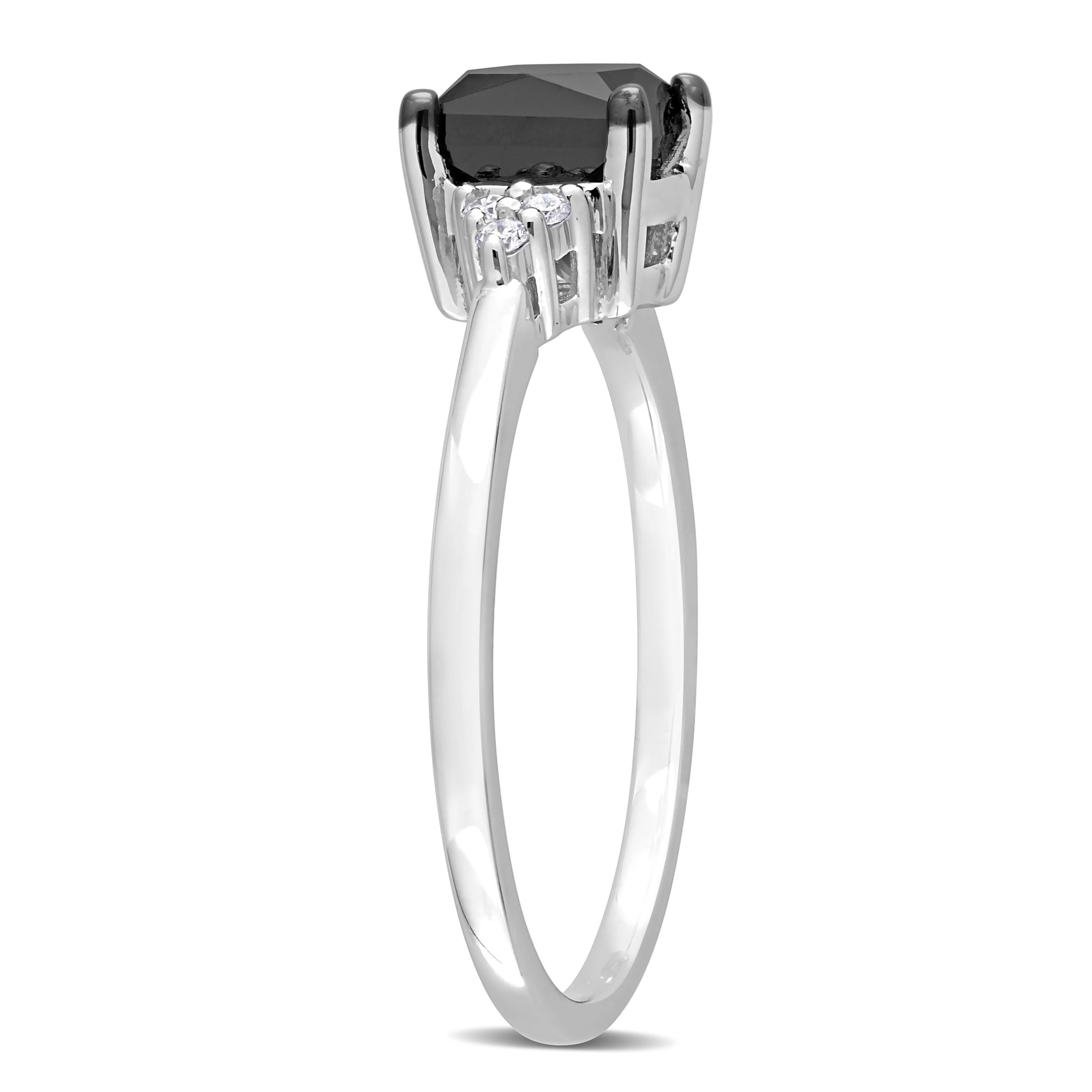 Black and White Diamond Fashion Ring 14k White Gold (0.81ct)