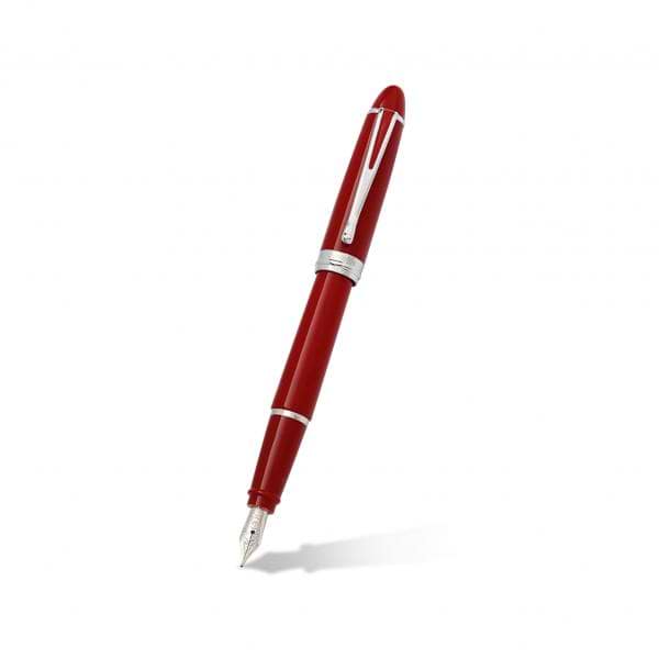 Aurora Ipsilon Red Fountain Pen w/ 14k White Gold Accents