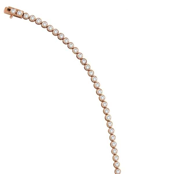 Diamond Bezel-Set Tennis Bracelet in 14K Rose Gold (2.00ct)
