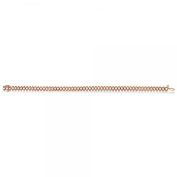 Eternity Diamond Tennis Bracelet 14k Rose Gold Milgrain (2.11 ct)
