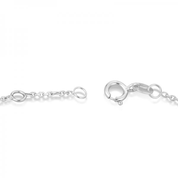 Diamond Accented Sideways Cross Bracelet in 14k White Gold (0.10cts)