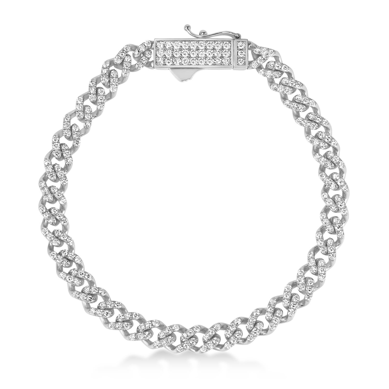Diamond Link Chain Bracelet 14k White Gold (2.75ct)