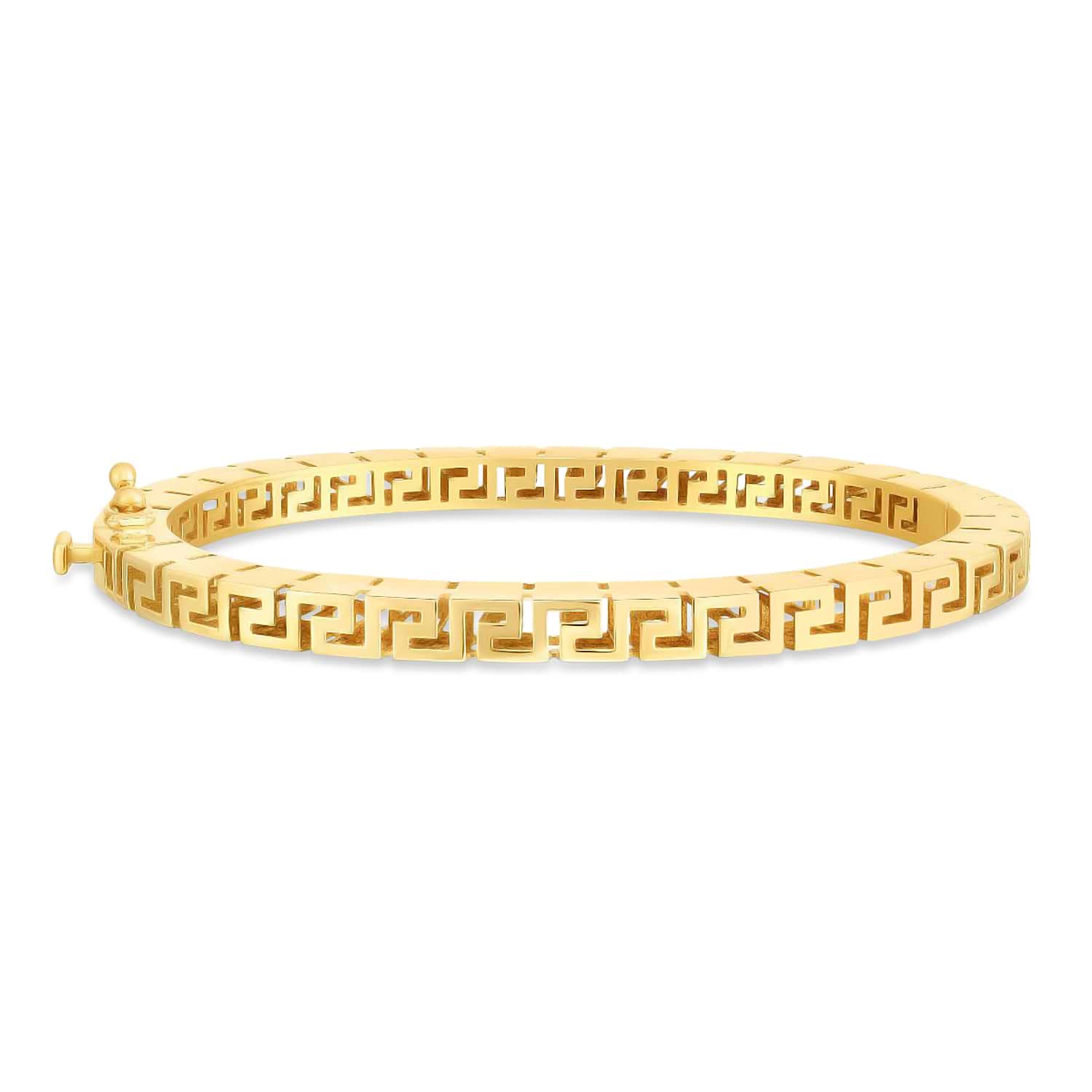 Greek Key Bangle Bracelet 14k Yellow Gold