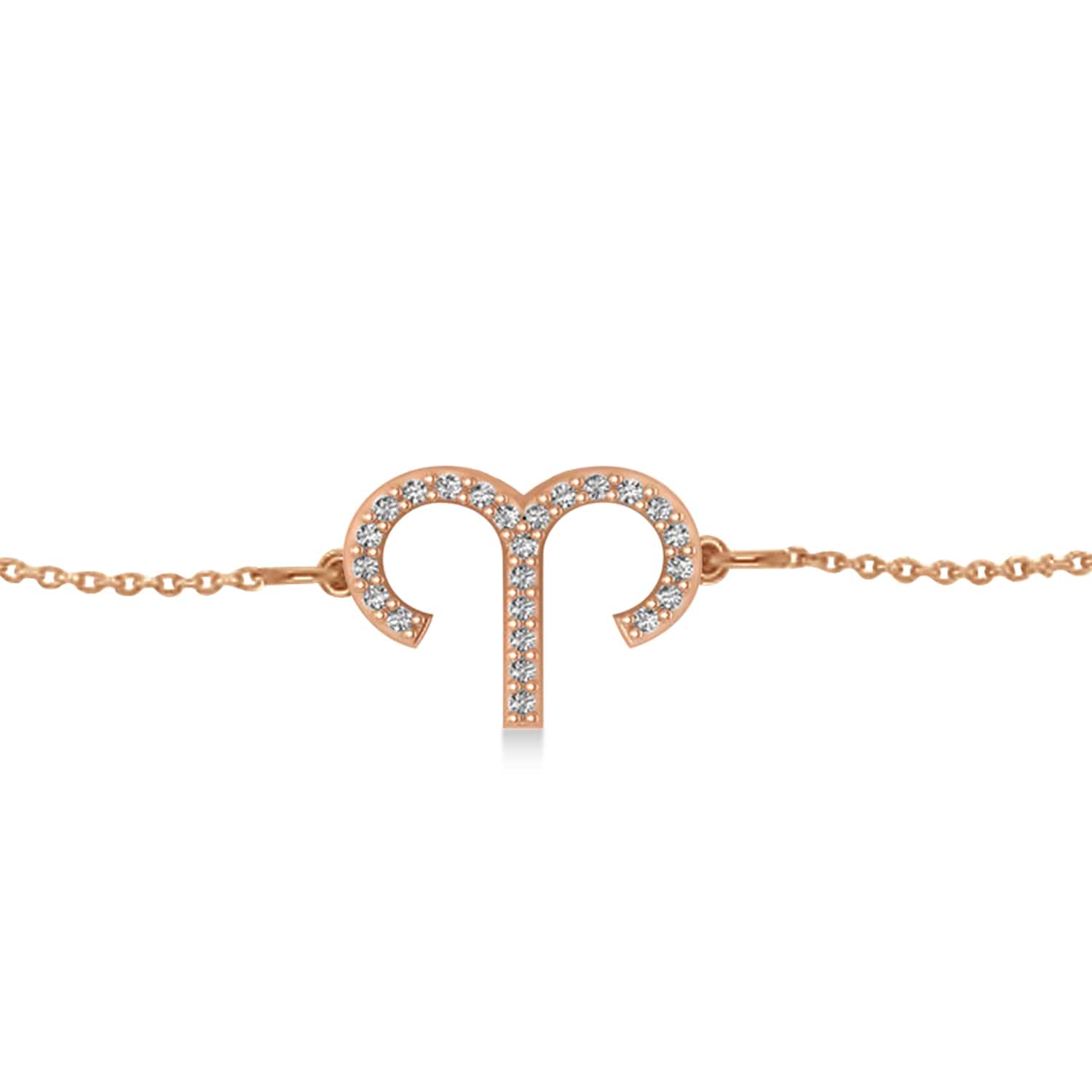 Aries Zodiac Diamond Bracelet 14k Rose Gold (0.12ct)