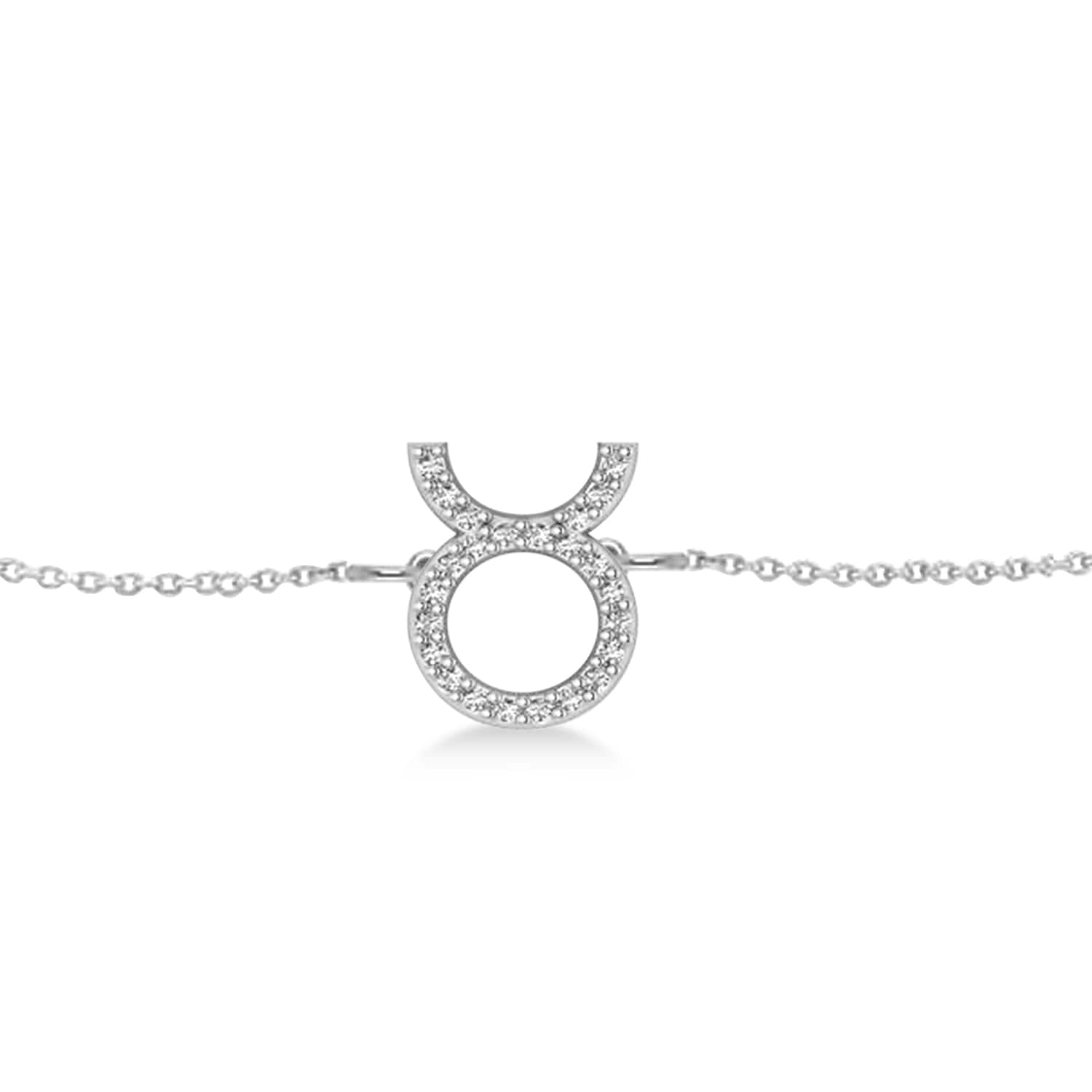 Taurus Zodiac Diamond Bracelet 14k White Gold (0.12ct)