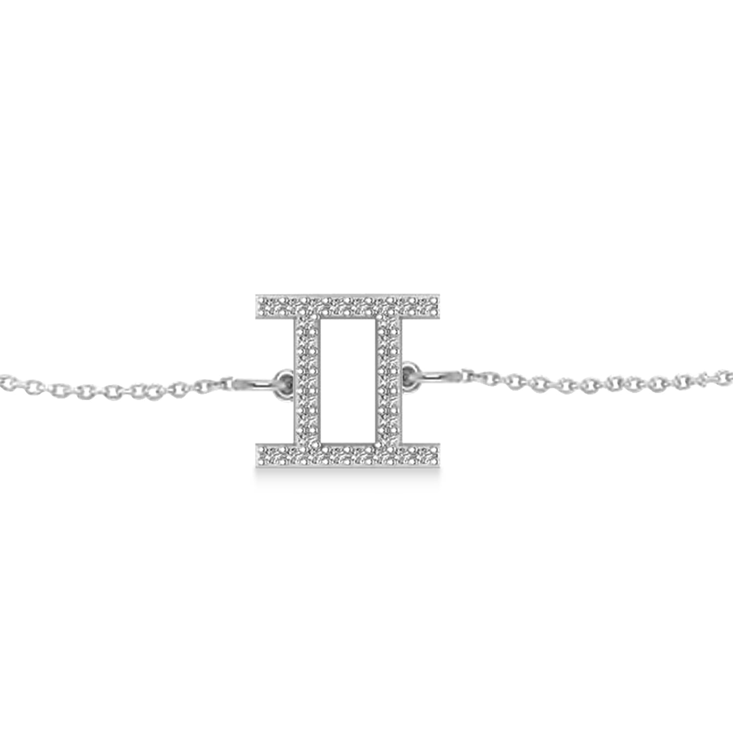 Gemini Zodiac Diamond Bracelet 14k White Gold (0.15ct)