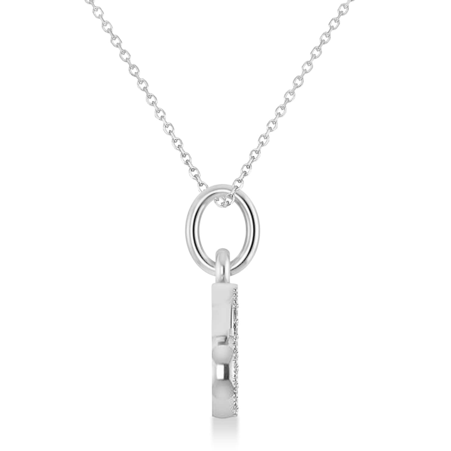 Cancer Zodiac Diamond Pendant Necklace 14k White Gold (0.18ct)