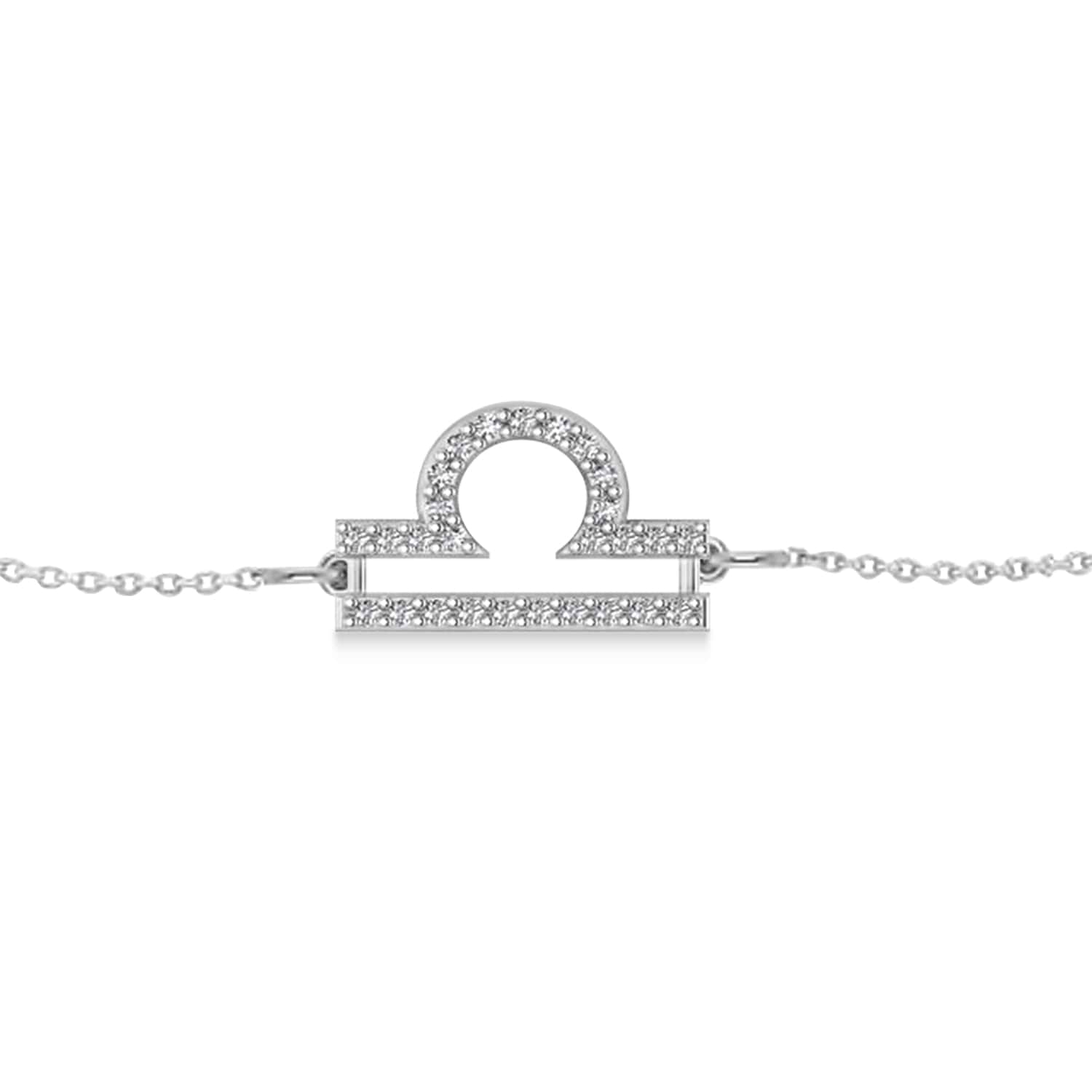 Libra Zodiac Diamond Bracelet 14k White Gold (0.135ct)