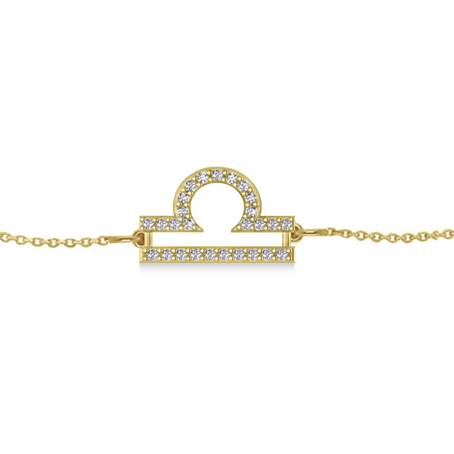 Libra Zodiac Diamond Bracelet 14k Yellow Gold (0.135ct)