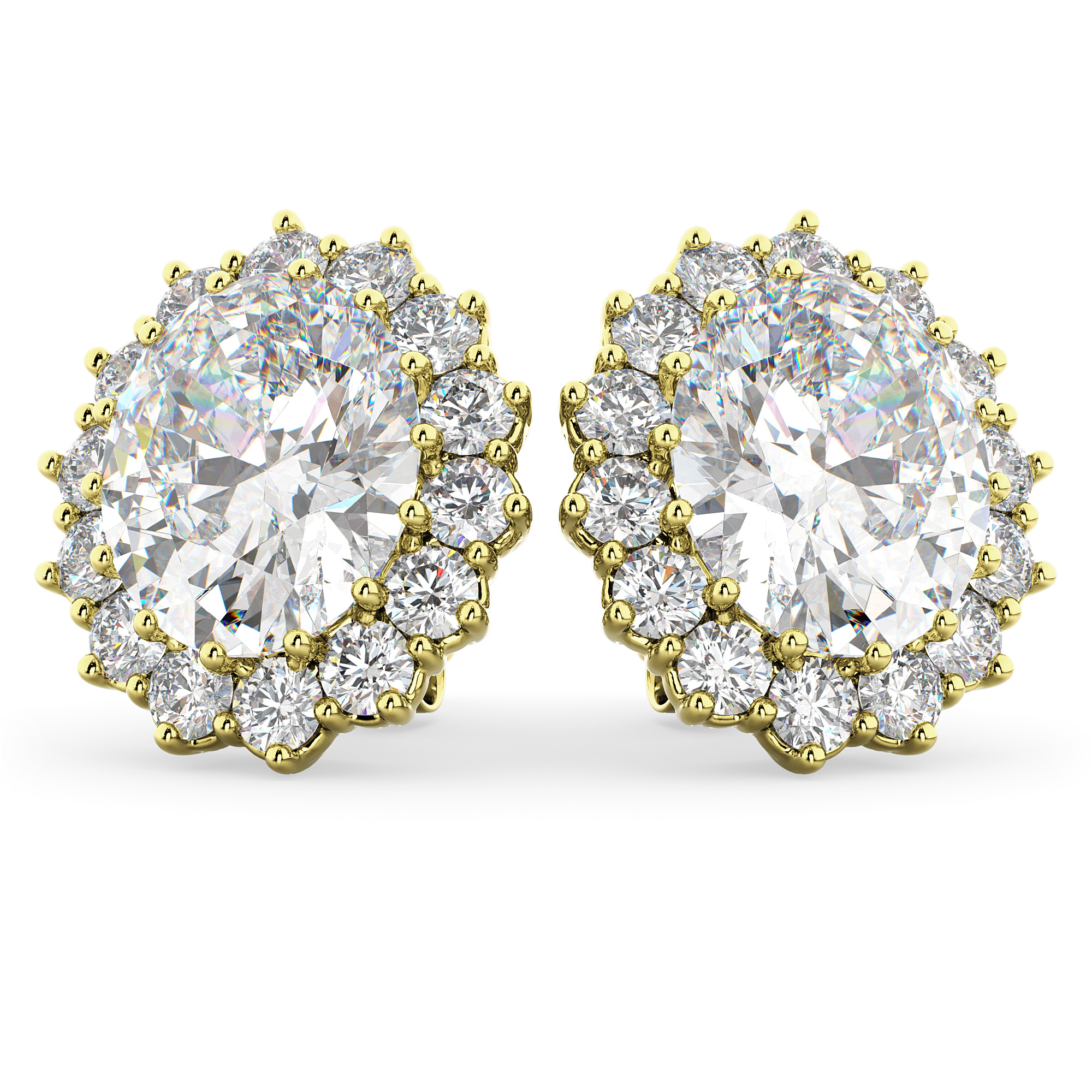 Oval Diamond Accented Earrings 14k Yellow Gold (10.80ctw)