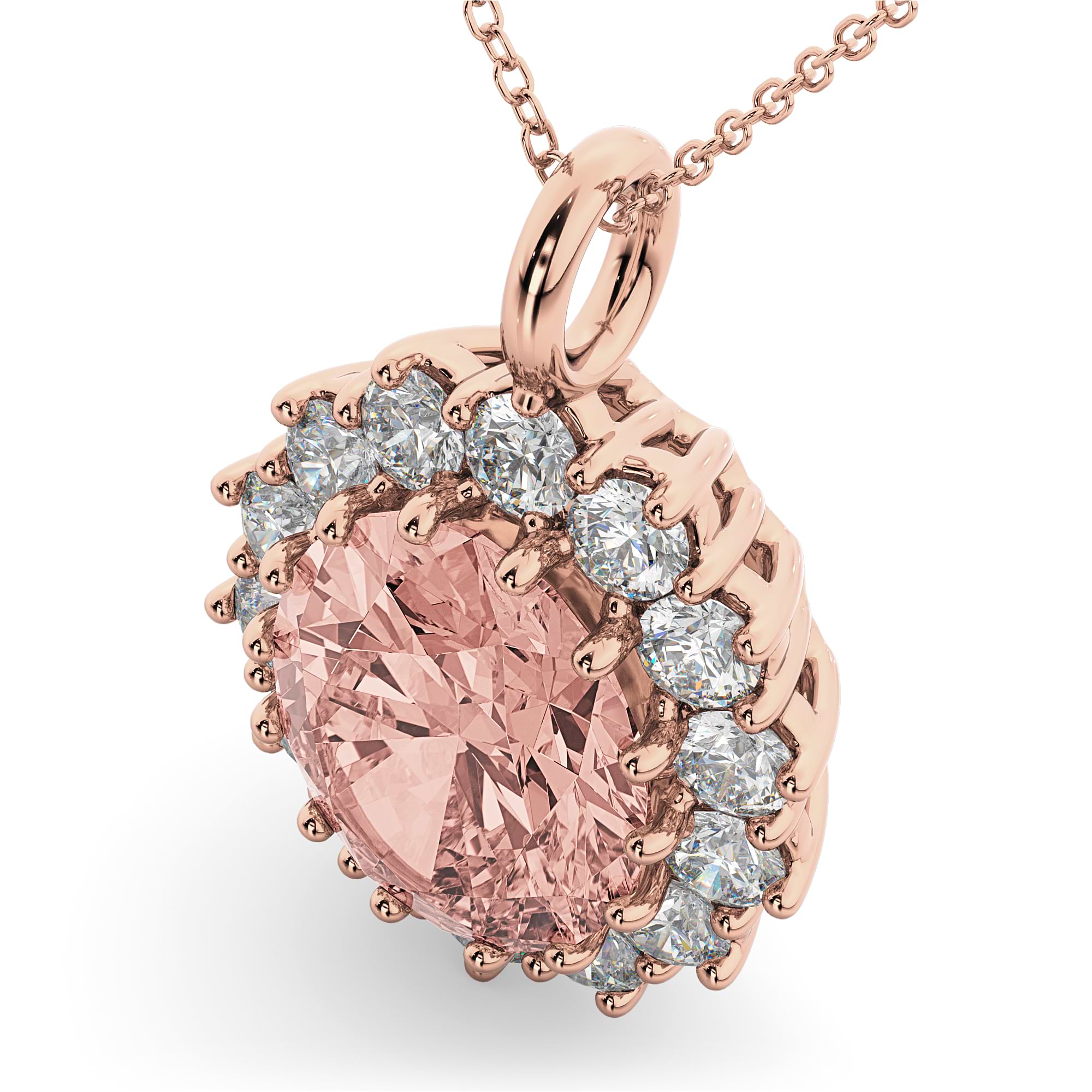 Natural Morganite & Diamond Cuchara Pendant in 9ct Rose Gold 007-01146 –  Jarrett Fine Jewellery