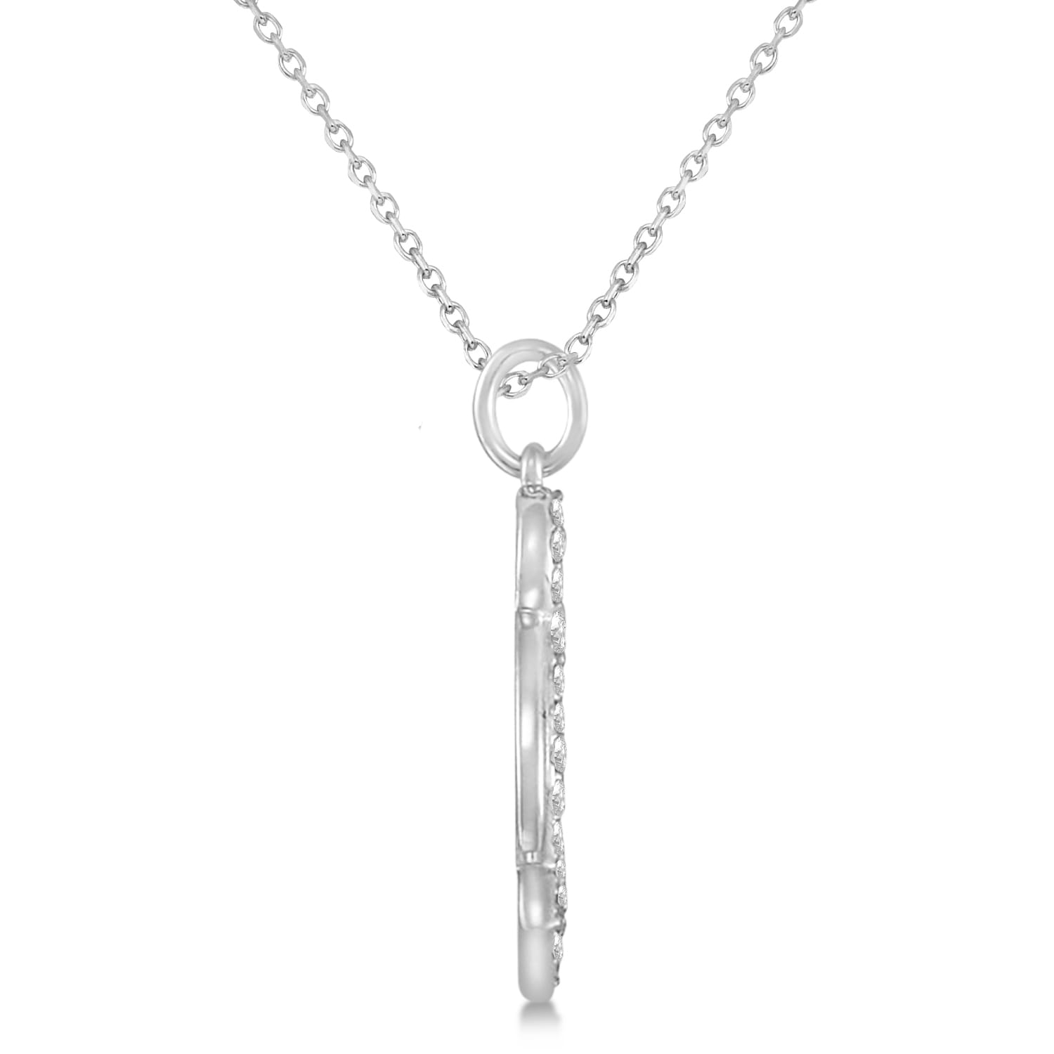 Diamond Penguin Pendant Necklace 14k White Gold (0.16ct)