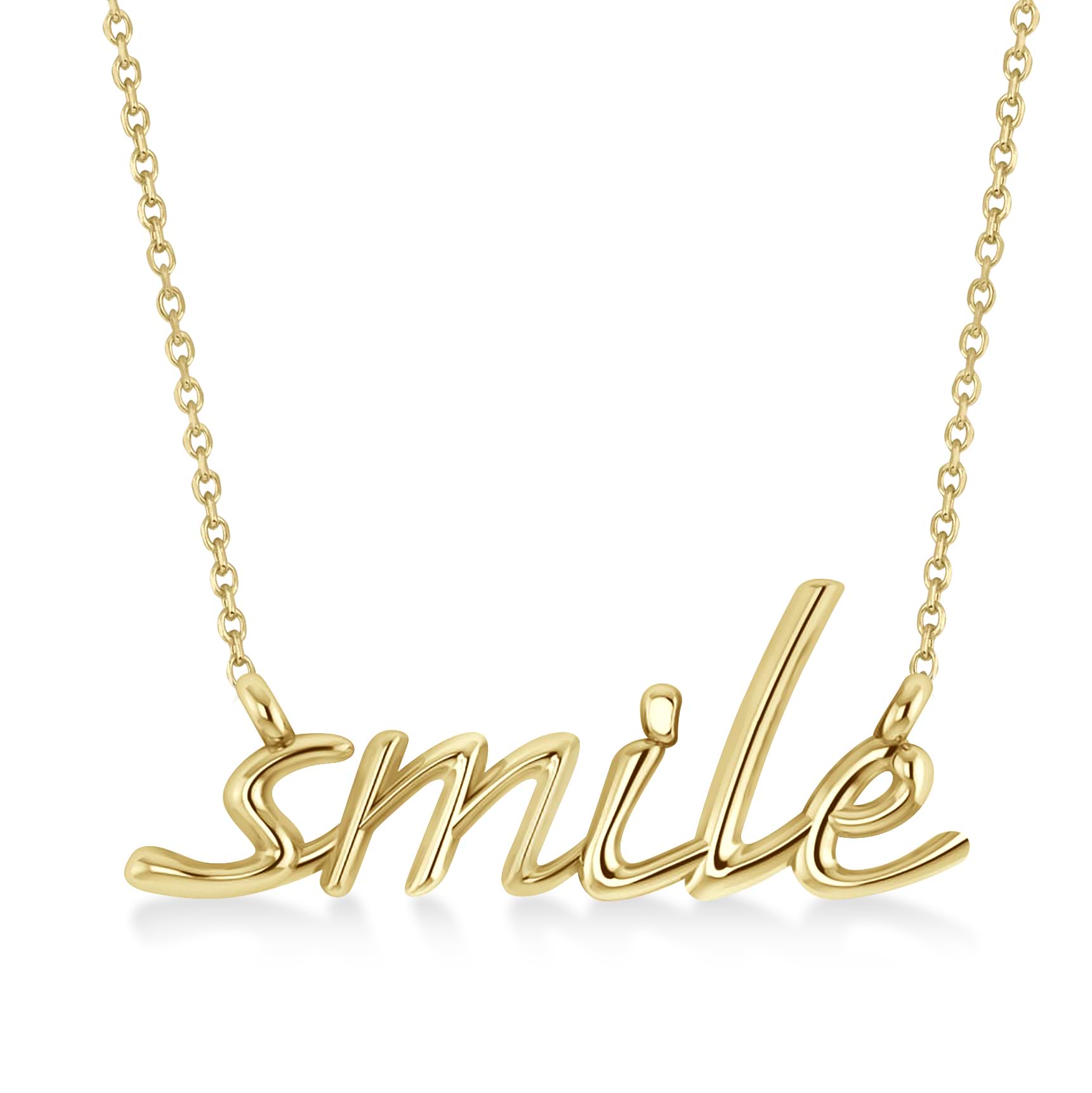 Smile Pendant Necklace 14k Yellow Gold