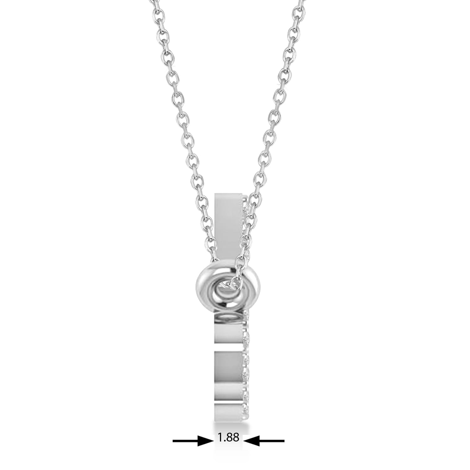 Diamond Smile Pendant Necklace 14k White Gold (0.25ct) - AZ9760