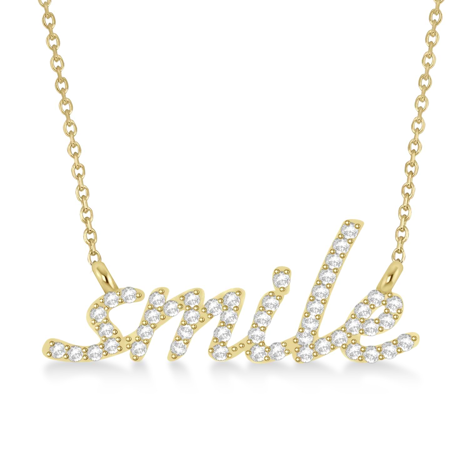 Diamond Smile Pendant Necklace 14k Yellow Gold (0.25ct)