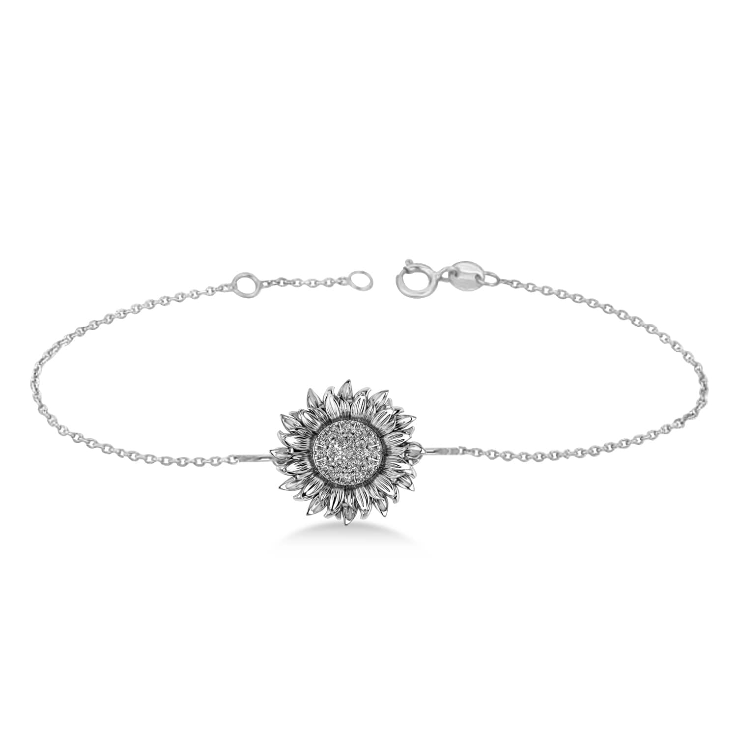 Sunflower Diamond Bracelet 14k White Gold (0.19ct) - AZ11835