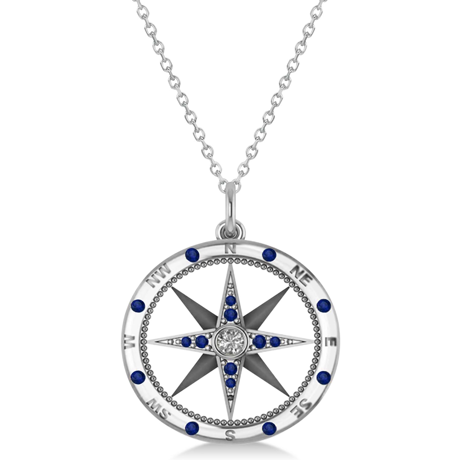 14k Gold Diamond Compass Medallion Necklace - Zoe Lev Jewelry