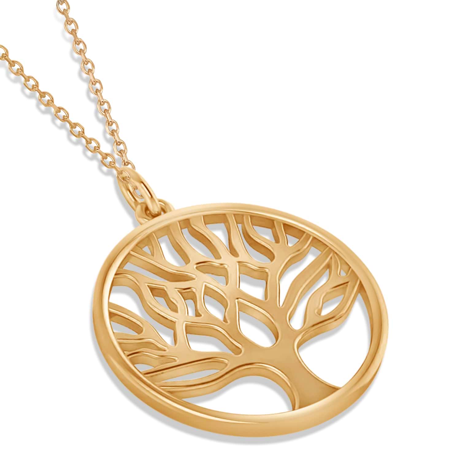 Family Tree of Life Pendant Necklace 14k Rose Gold