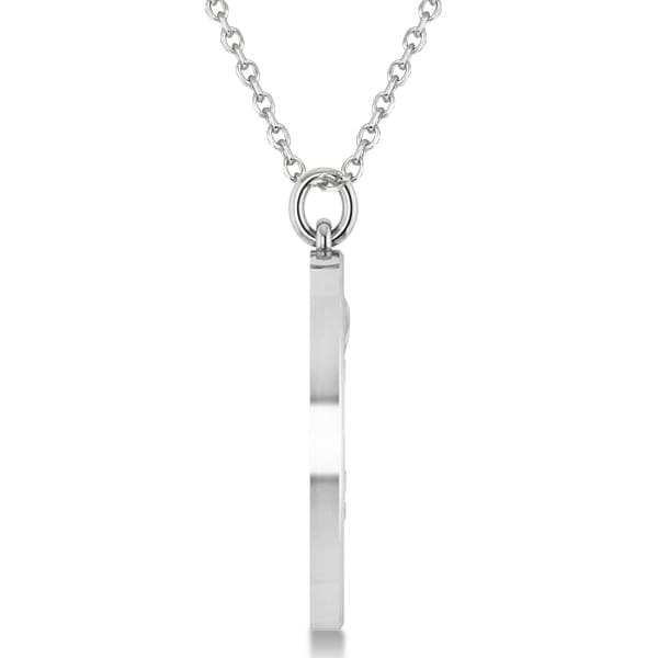 Family Tree of Life Pendant Necklace Plain Metal 18k White Gold