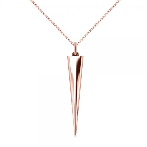 Spike Pendant Necklace in Plain Metal 14k Rose Gold