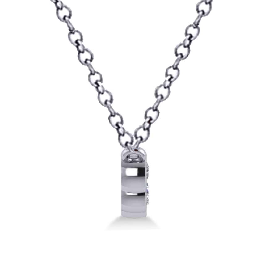 Bezel-set Five-Stone Diamond Pendant Necklace 14k White Gold (1.00ct)