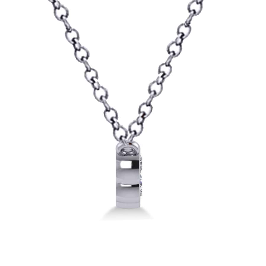 Bezel-set Five-Stone Diamond Pendant Necklace 14k White Gold (0.25ct)