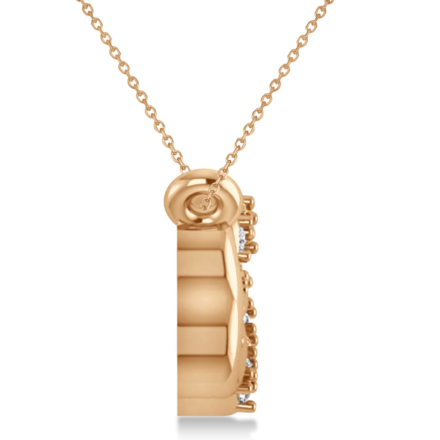 Infinity & Heart Diamond Pendant Necklace 14k Rose Gold (0.09ct)
