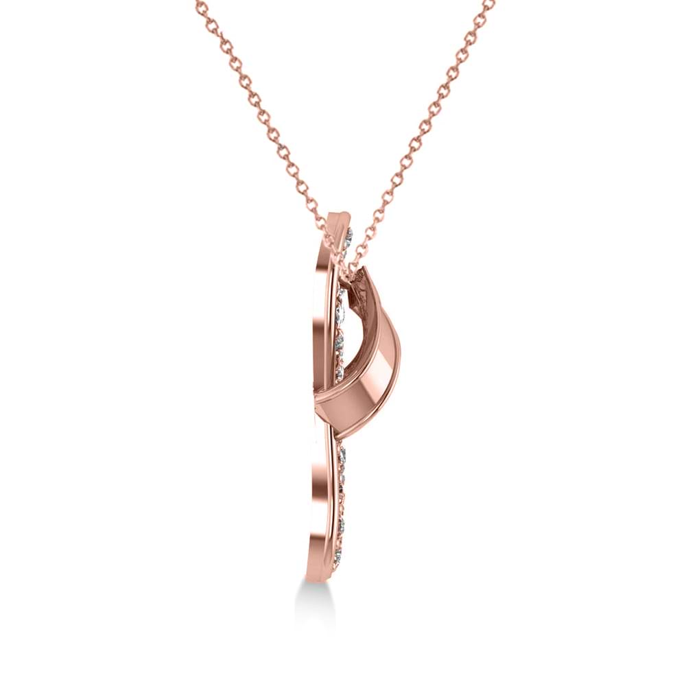 Diamond Summer Flip-Flop Pendant Necklace 14k Rose Gold (0.76ct)