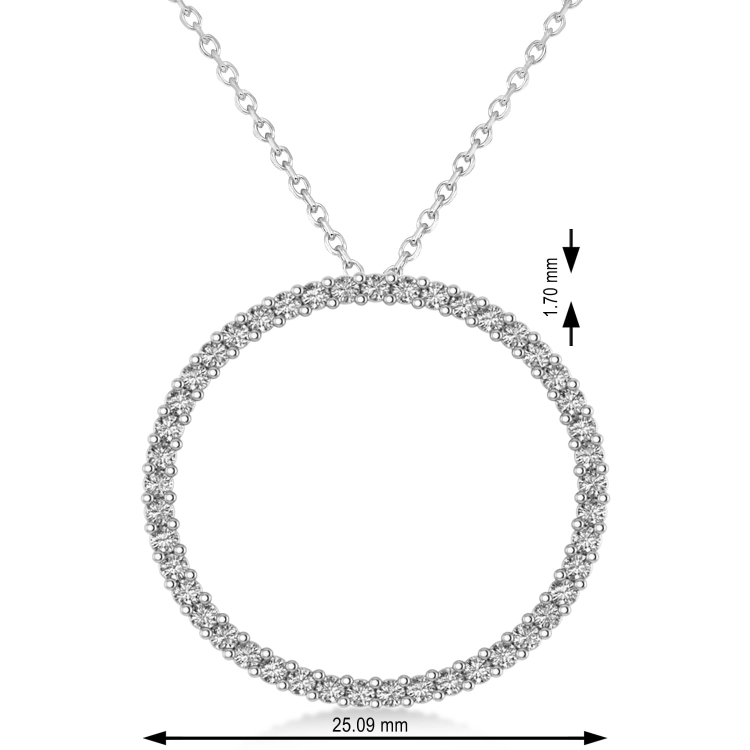 Moissanite Circle of Life Charm Pendant Necklace 14k White Gold (0.68ct)