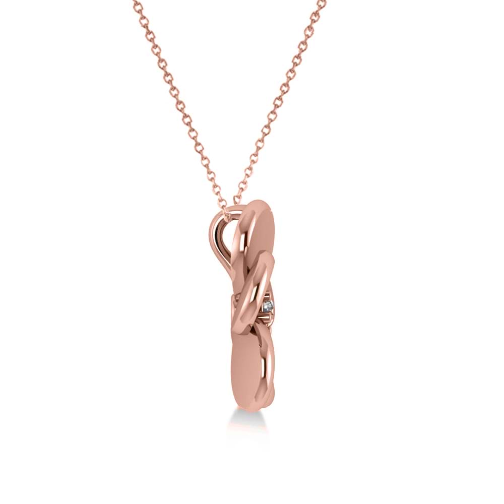 Star Blossom Double Pendant Necklace 18K Rose Gold and Diamonds
