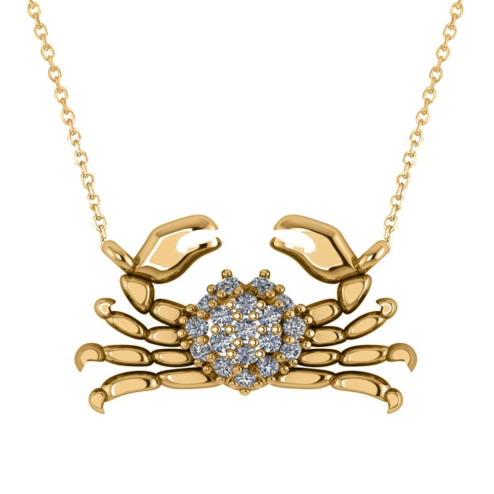 Fushia Gold-Filled crab pendant necklace – Gunnibelle