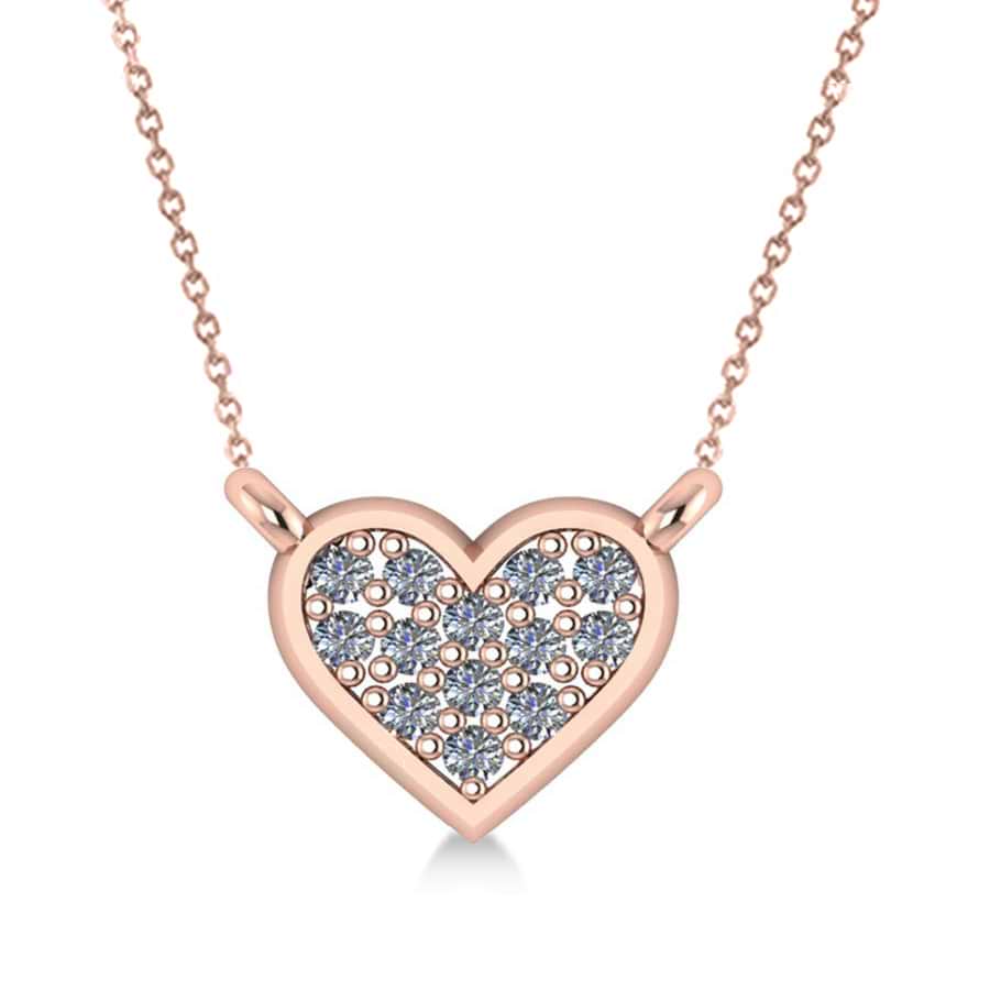 Diamond Heart Pendant Necklace 14k Rose Gold (0.13ct)