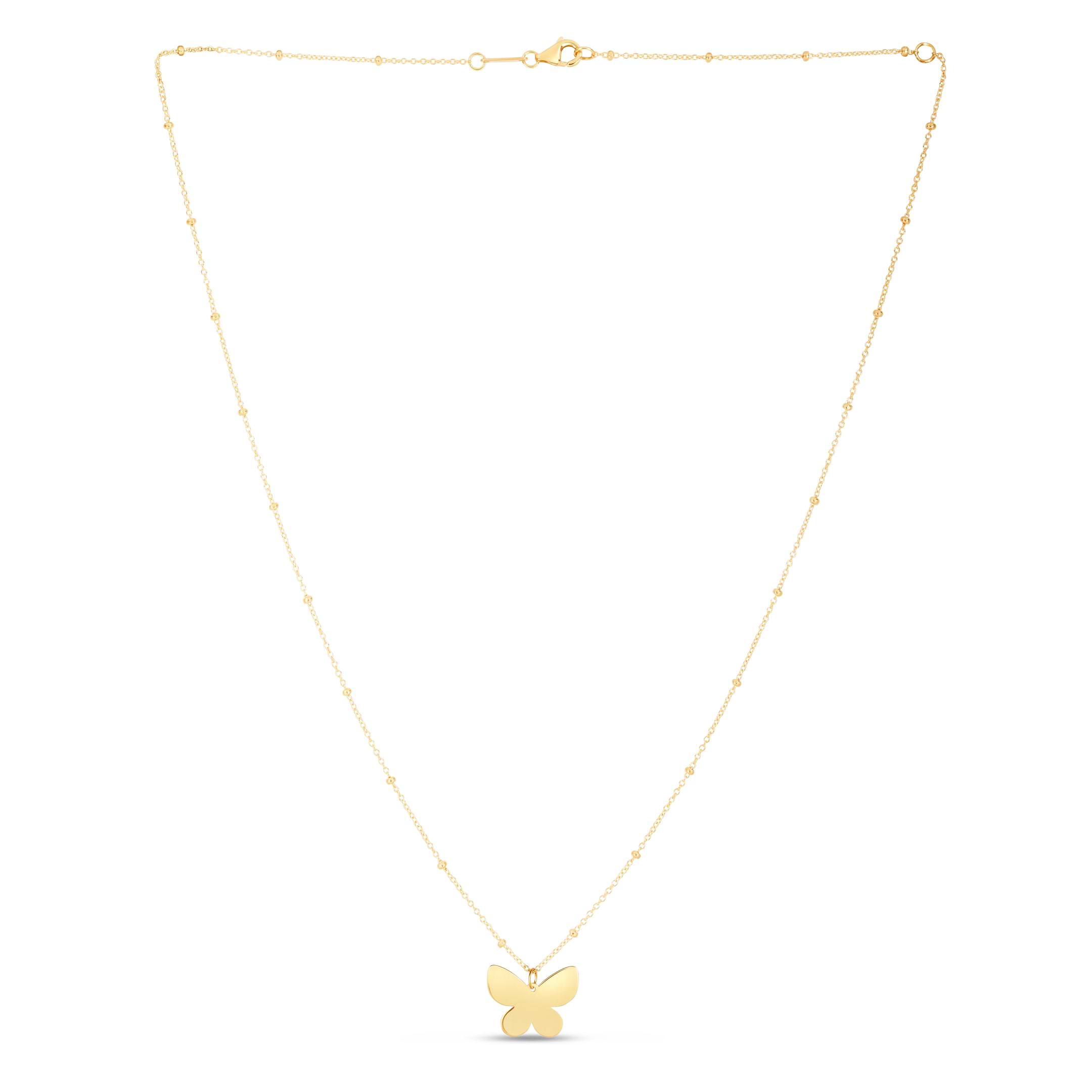 Butterfly Pendant Necklace in 14k Yellow Gold