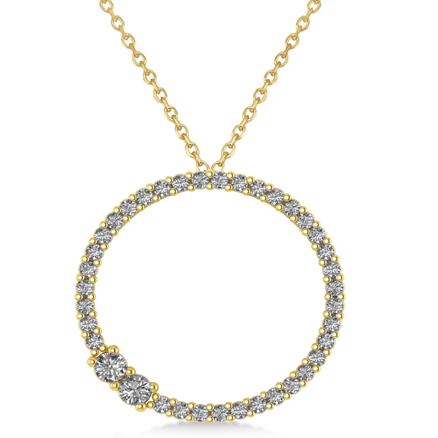 Diamond Locked Circle of Life Pendant Necklace 14k Yellow Gold (0.46ct)