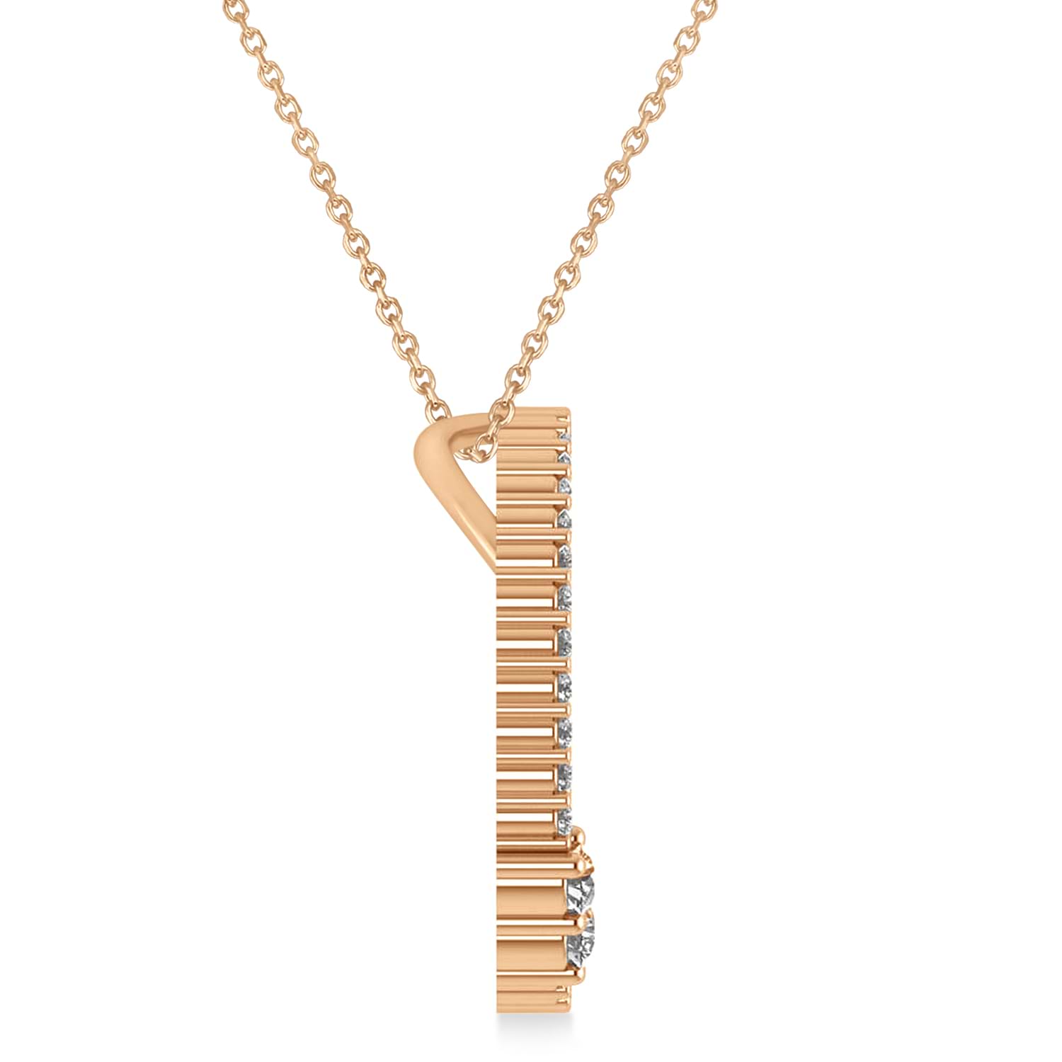 Moissanite Locked Circle of Life Pendant Necklace 14k Rose Gold (0.46ct)