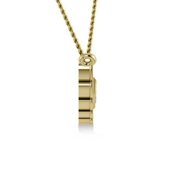 Diamond Angel Wings Pendant Necklace 14k Yellow Gold (0.11ct)