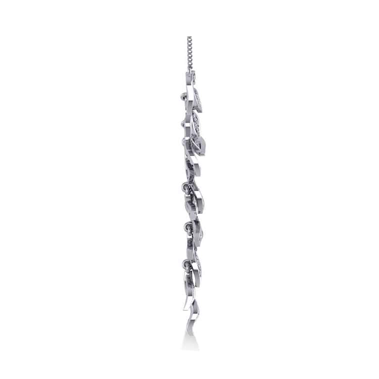 Diamond Vine Leaf Pendant Necklace 14k White Gold (0.60ct)