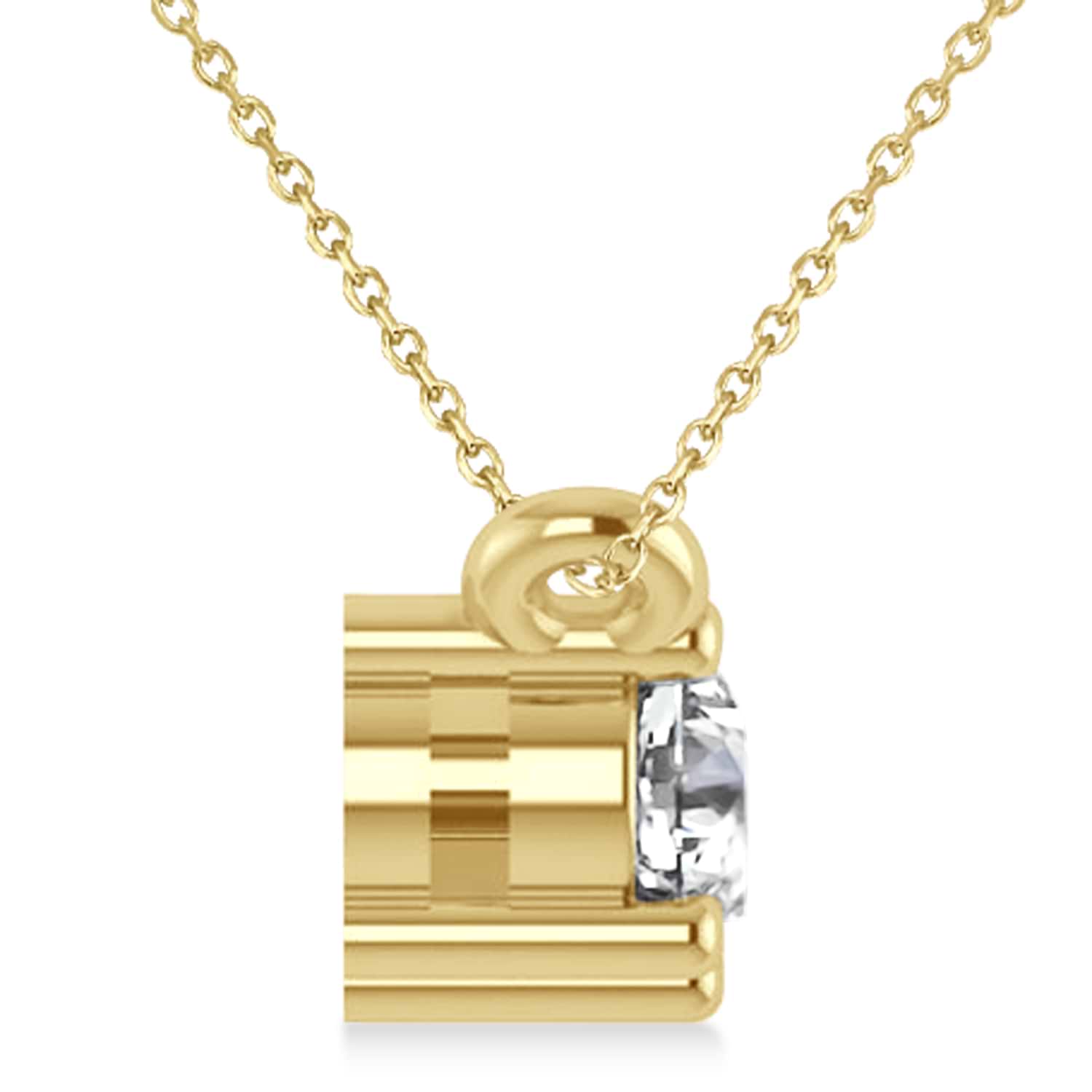 Three Stone Diamond Pendant Necklace 14k Yellow Gold (0.45ct)