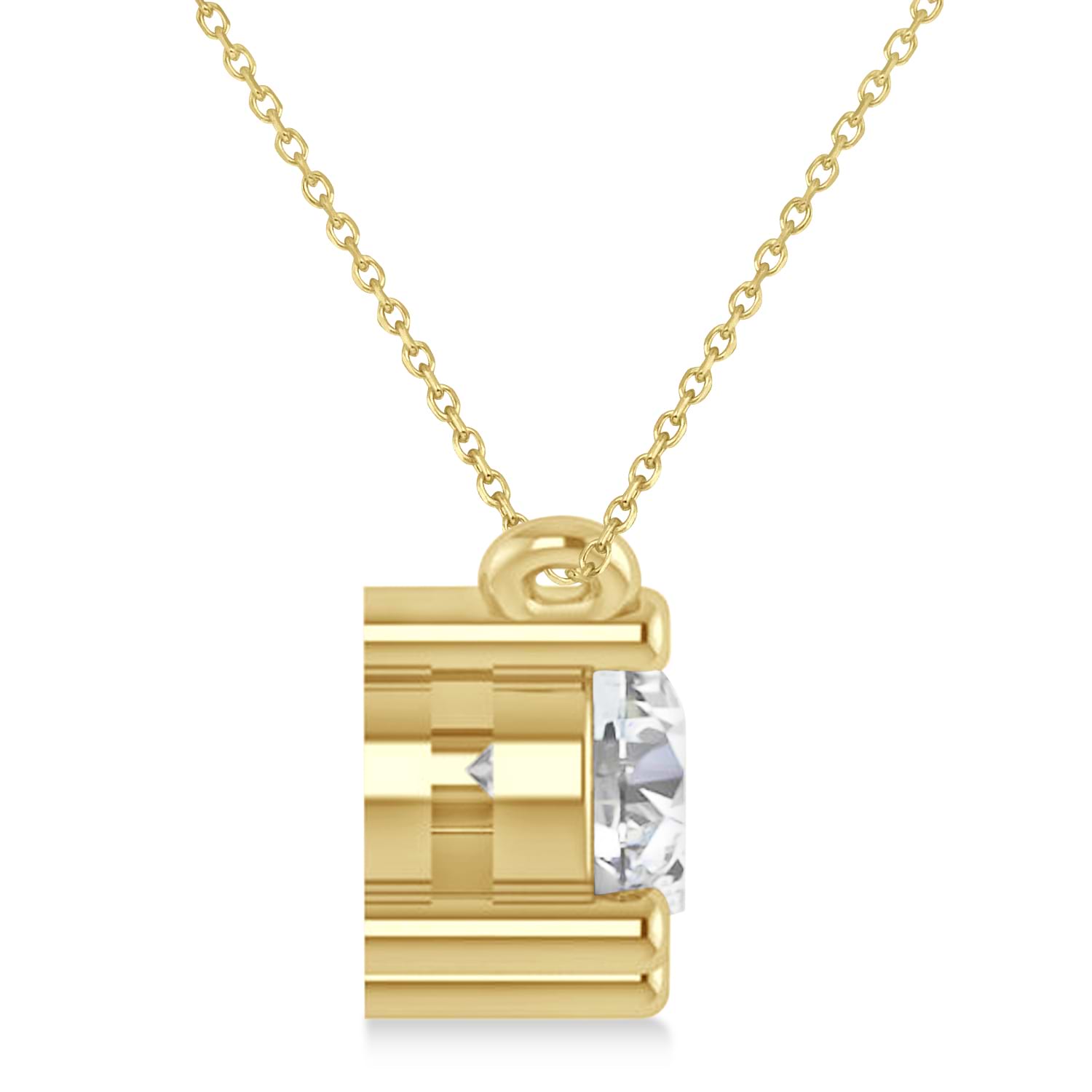 Three Stone Diamond Pendant Necklace 14k Yellow Gold (1.50ct)