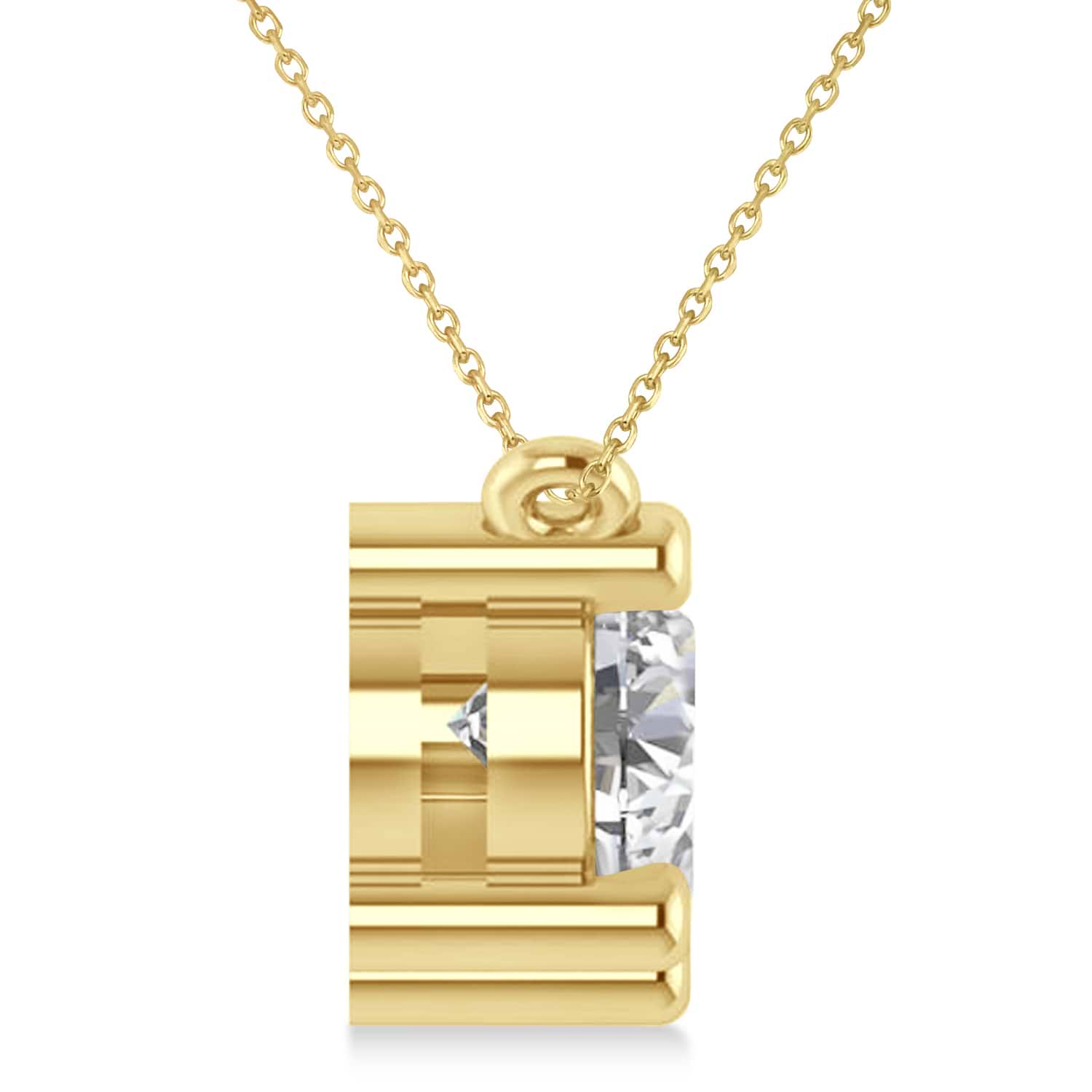 Three Stone Diamond Pendant Necklace 14k Yellow Gold (3.00ct)