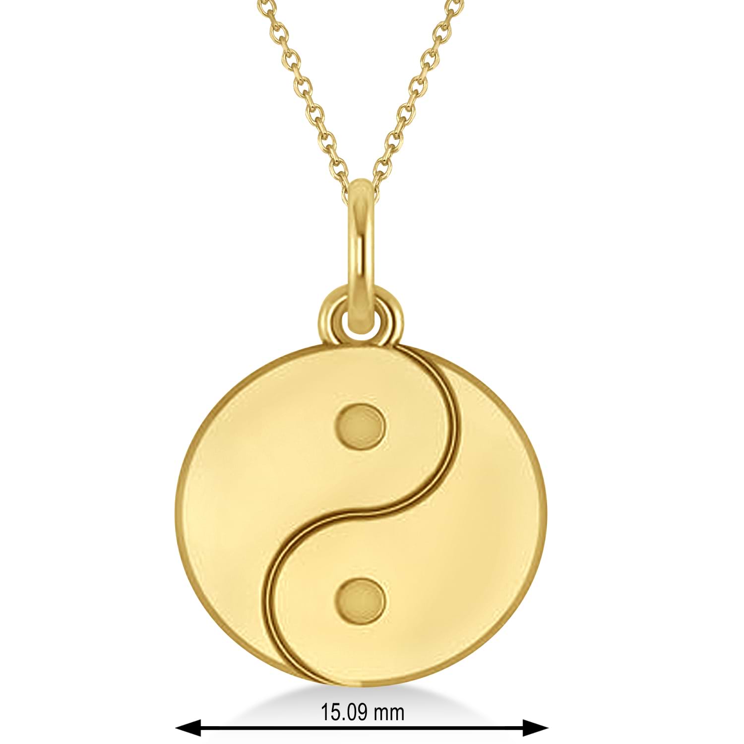 Yin Yang Symbol Pendant Necklace 14k Yellow Gold