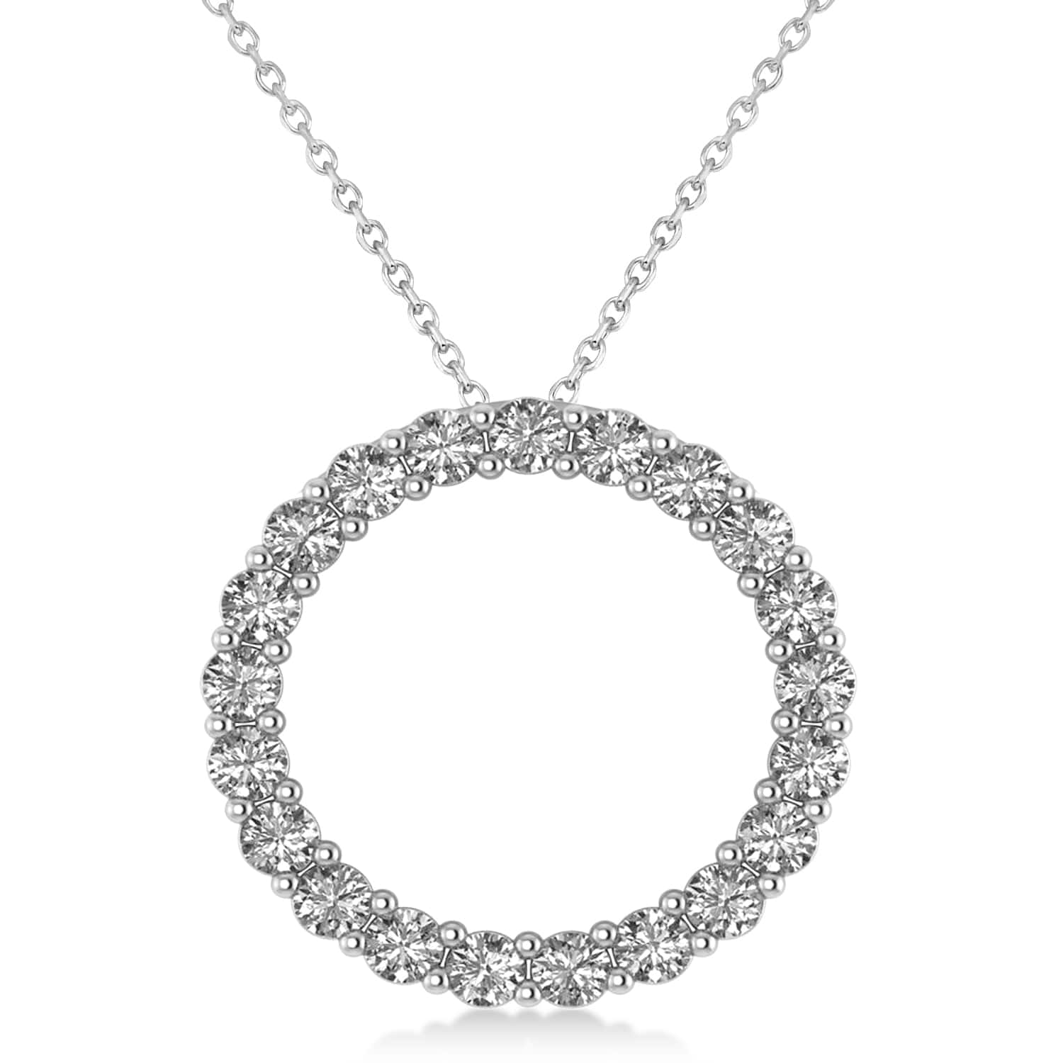 Diamond Circle of Life Pendant Necklace 14k White Gold (2.10ct)