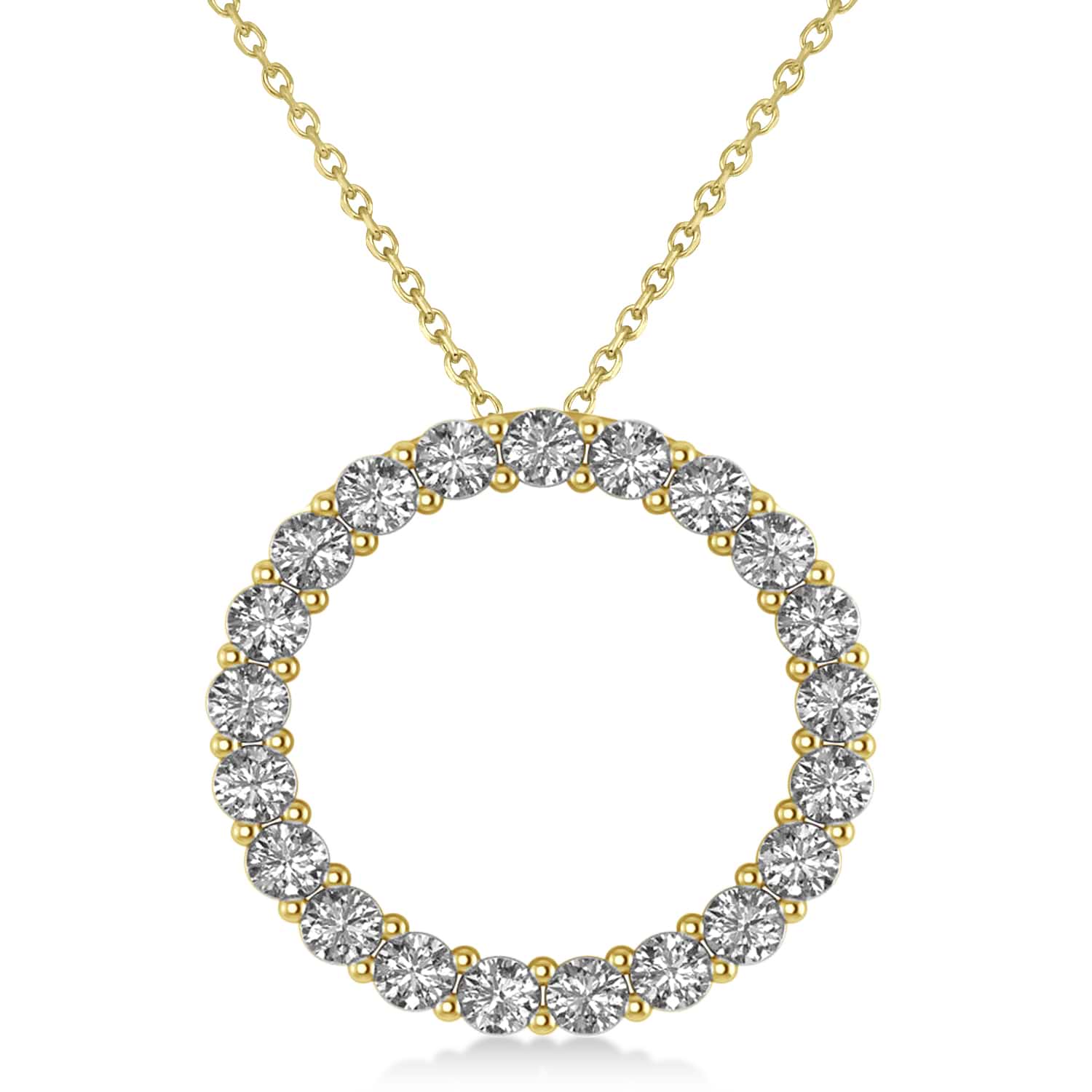 Diamond Circle of Life Pendant Necklace 14k Yellow Gold (2.10ct)