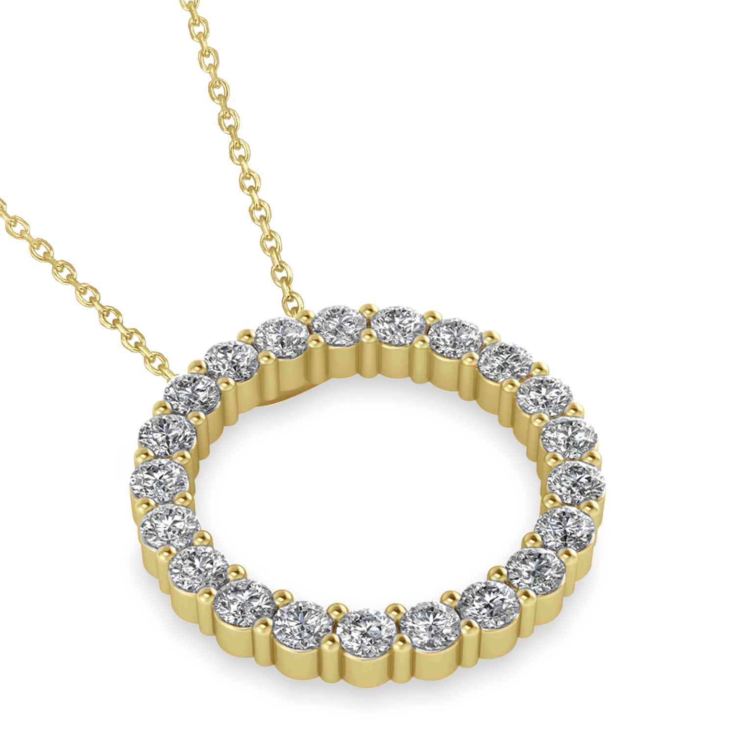 Diamond Circle of Life Pendant Necklace 14k Yellow Gold (2.10ct)