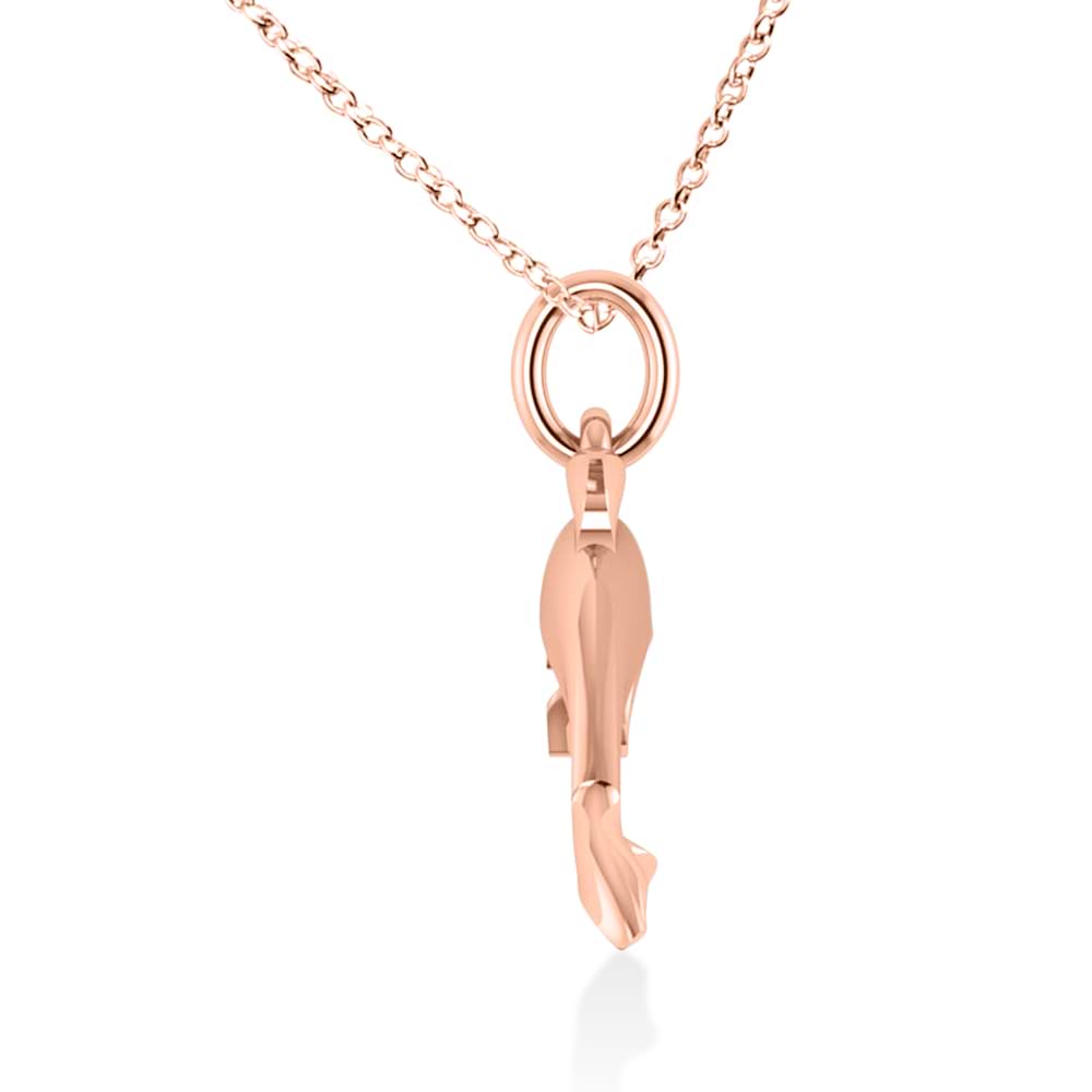 Dolphin Pendant Necklace 14k Rose Gold