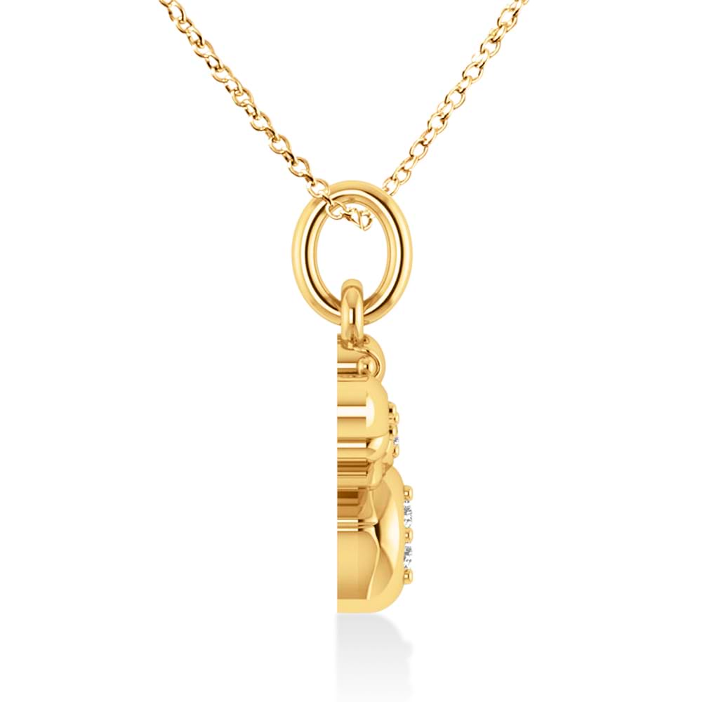 Diamond Bee Pendant Necklace 14k Yellow Gold (0.10ct)