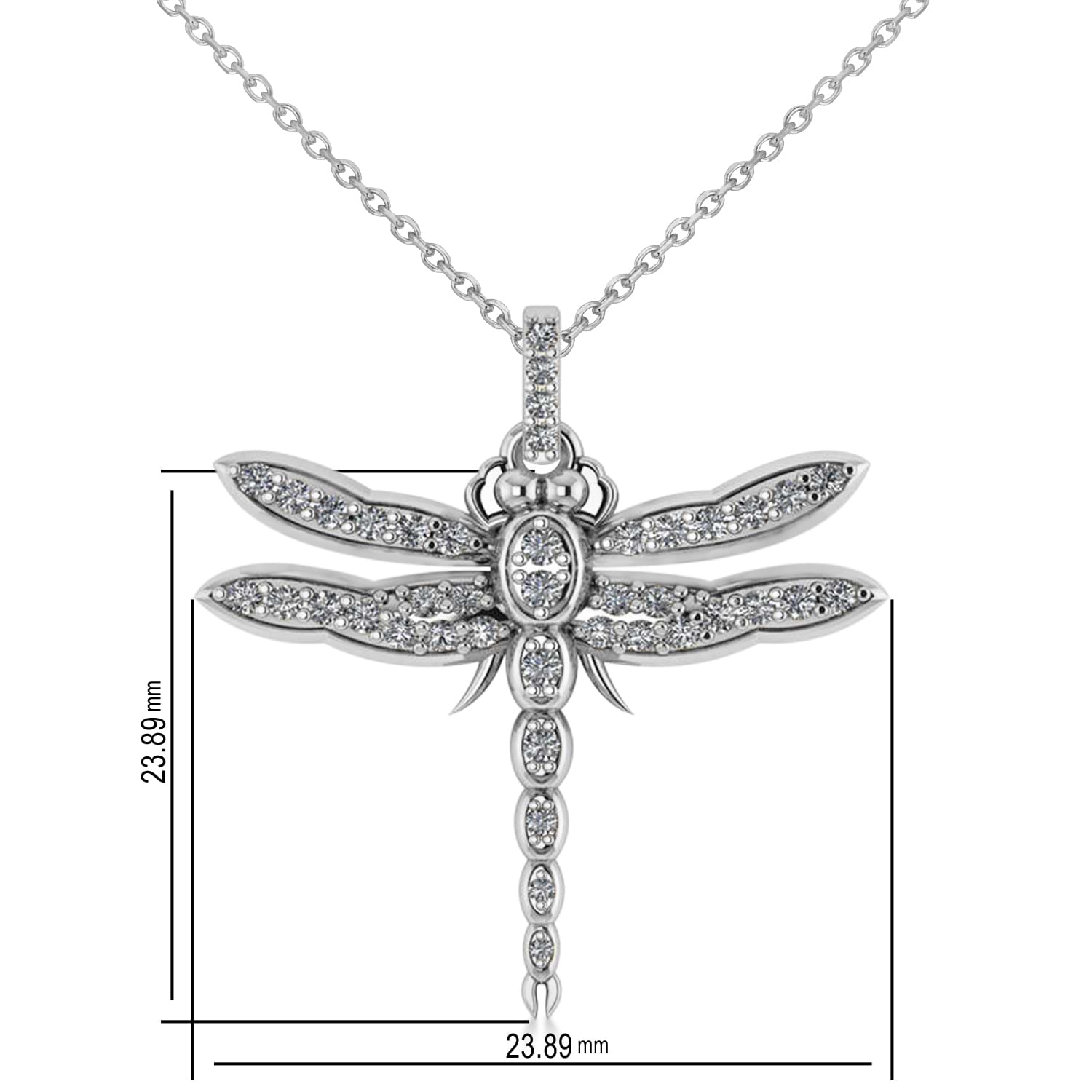 Adorable Pastel Crystal Dragonfly Whitegold Necklace – Ashlyn's by CG