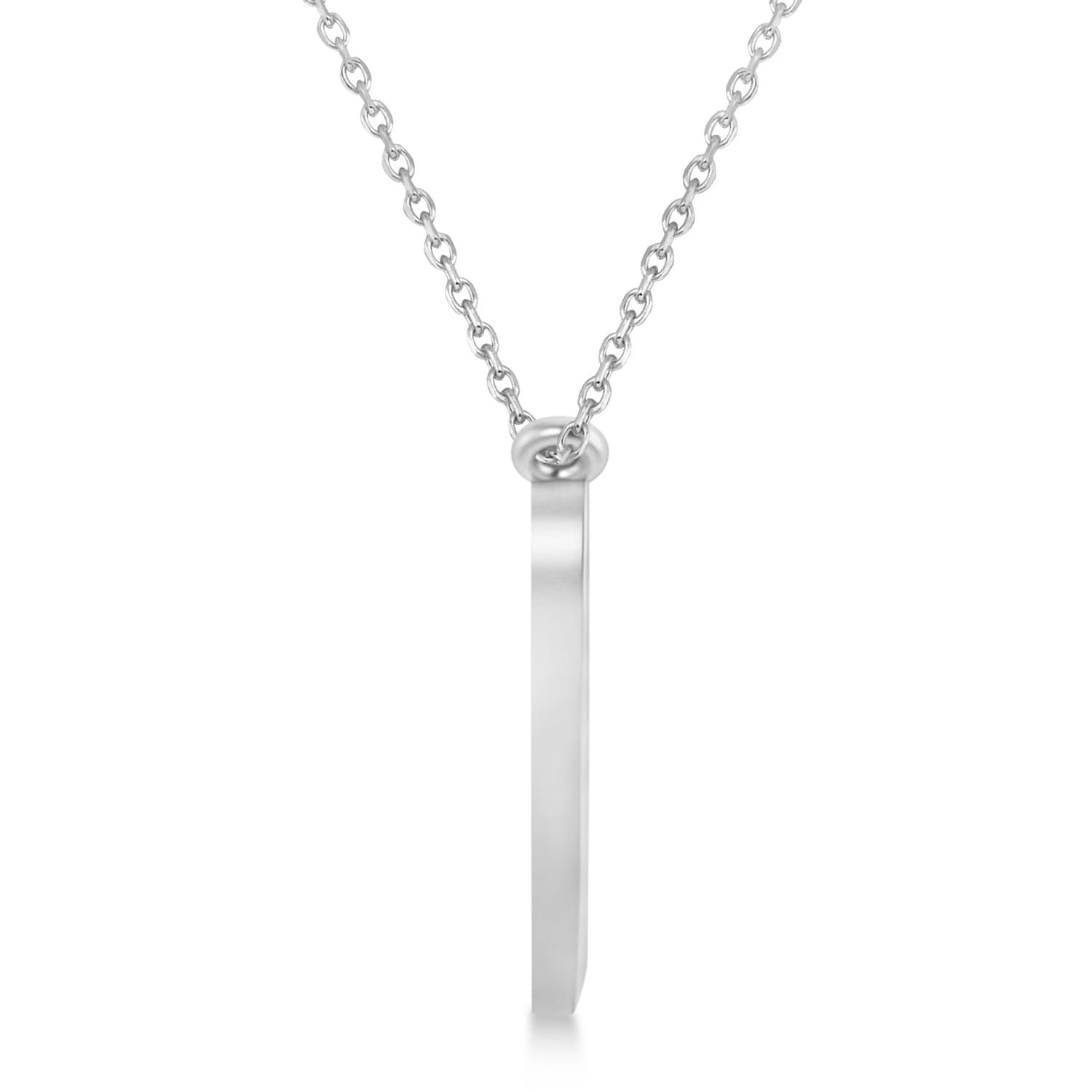 Geometric Heart-Shape Pendant Necklace 14k White Gold
